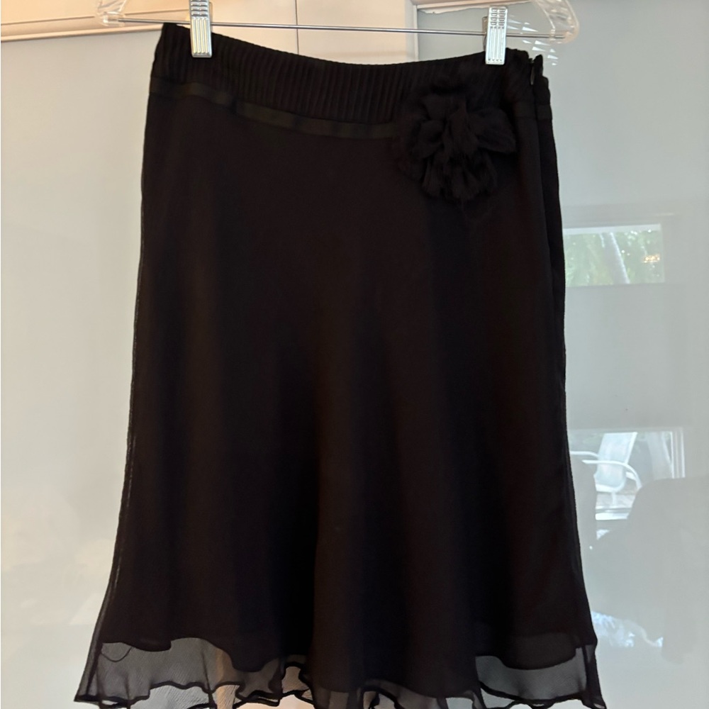 Alfani Black A-Line Skirt with Floral Accent